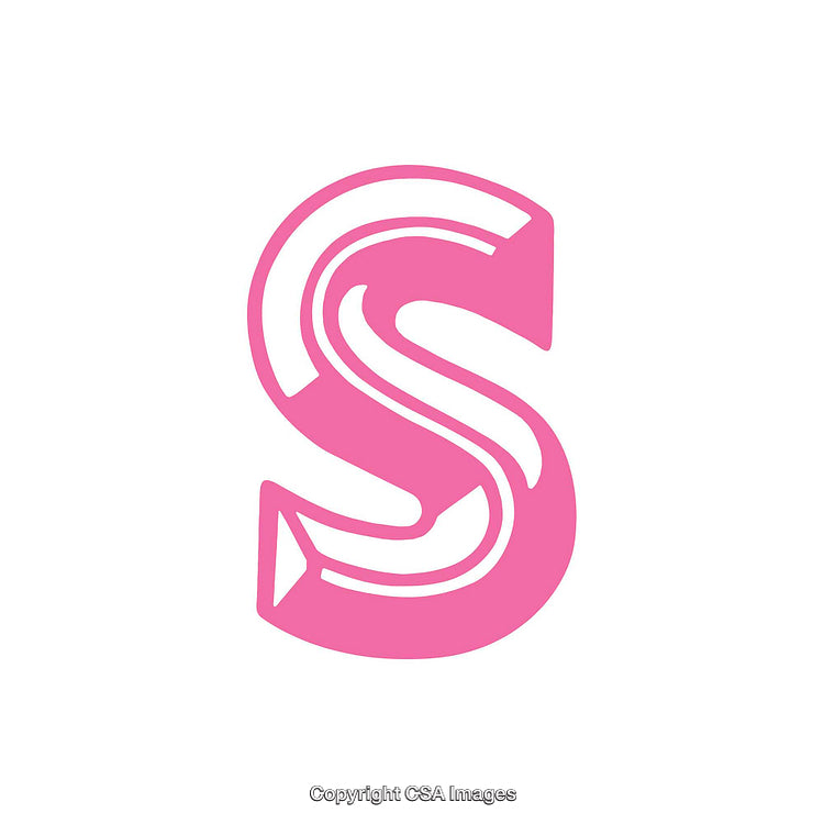 Stylized Pink and White Letter S on a Clean White Background