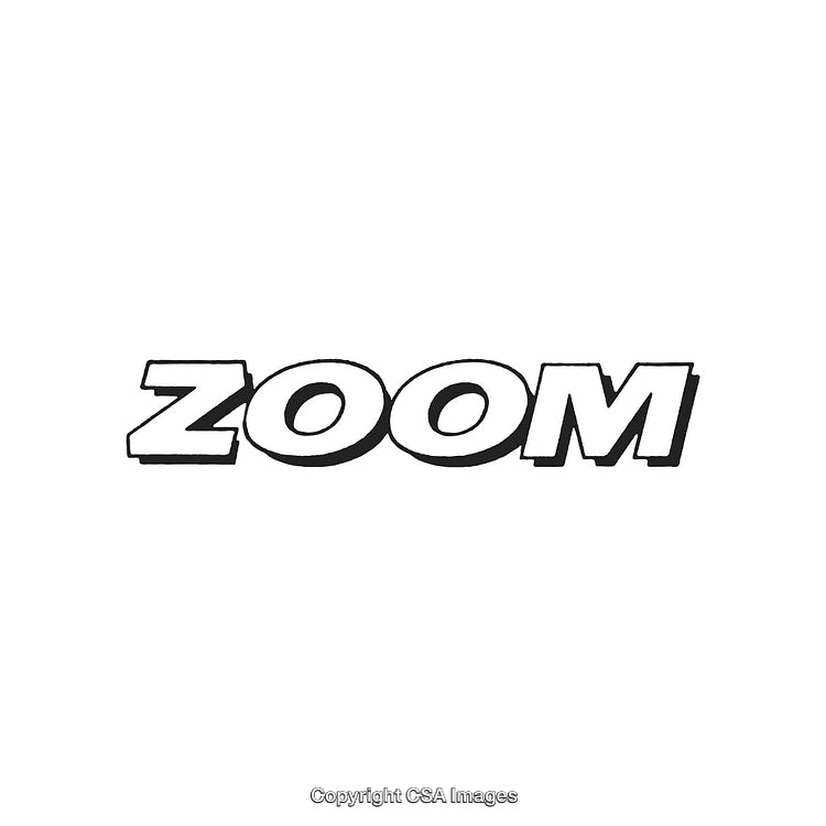 Bold Cartoon-Style Zoom Text Illustration on White Background