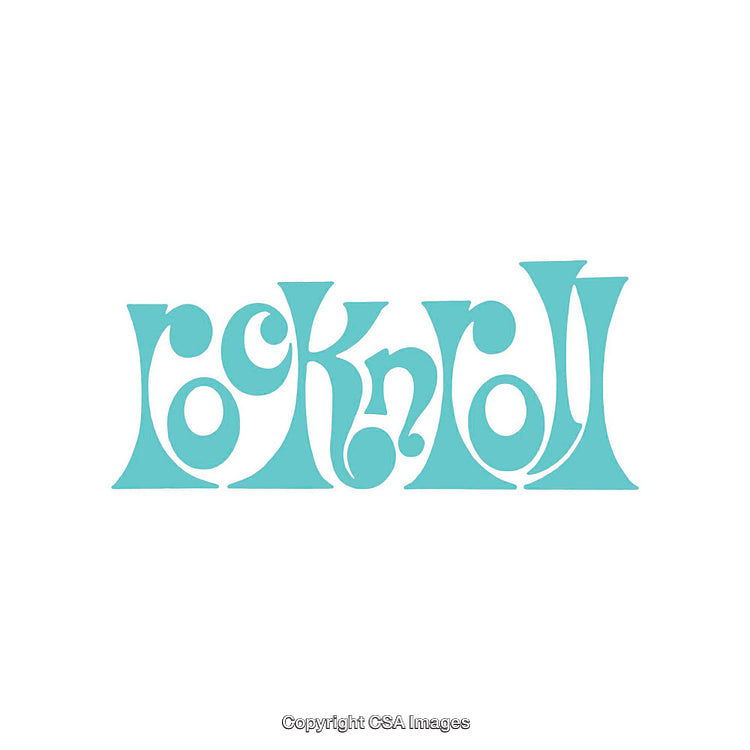 Retro Styled Rock 'n' Roll Concept in Vibrant Blue with Unique Typography