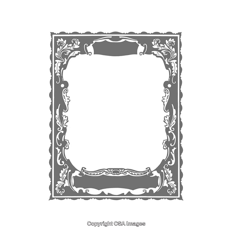 Elegant Ornate Frame Design With Intricate Decorative Borders in Gray