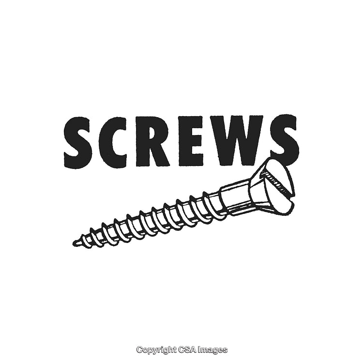 Hand-Drawn Illustration of a Metal Screw with Text Emphasis