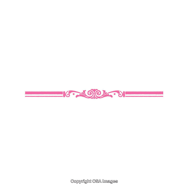 Pink Vintage Divider with Ornate Design on a White Background