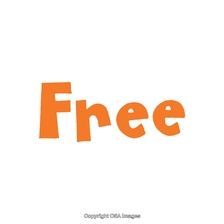 Simple Graphic Featuring the Word 'Free' in Bold Orange Text