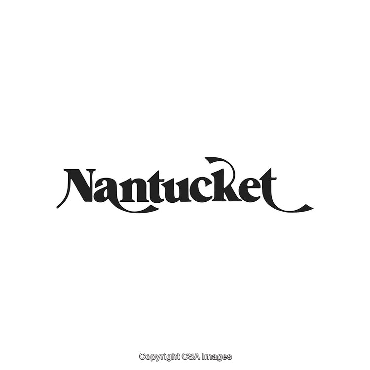 Elegant Black And White Nantucket Logo With Decorative Typography