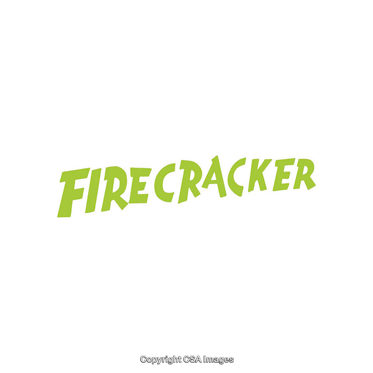 Green Firecracker Text Illustration on White Background