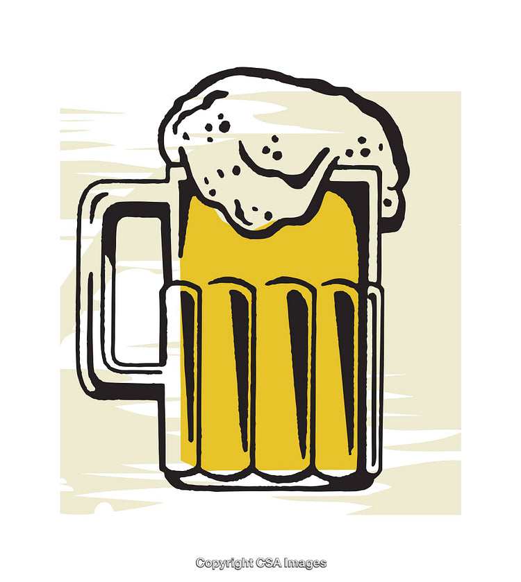 Illustration of a Frothy Beer Mug With a Vintage Style