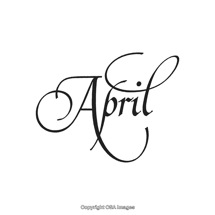 Elegant Calligraphy Design Featuring the Word April in Decorative Style