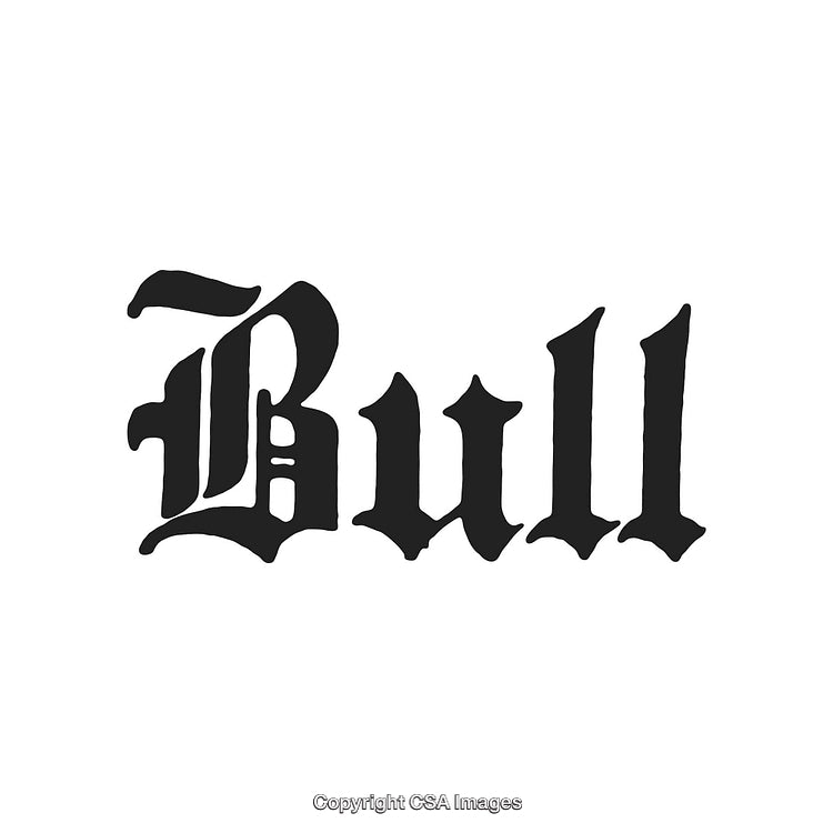Vintage Gothic Text Style Black Lettering Design on White Background