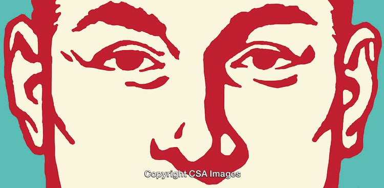 Vibrant Color Line Art Illustration of a Person's Face Close-Up