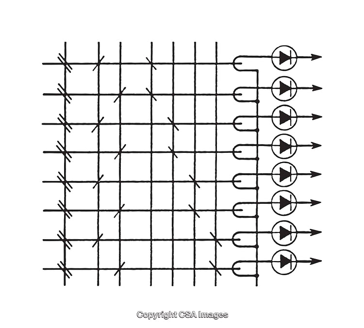 Black and White Diagram of a Logical Circuit Schematic