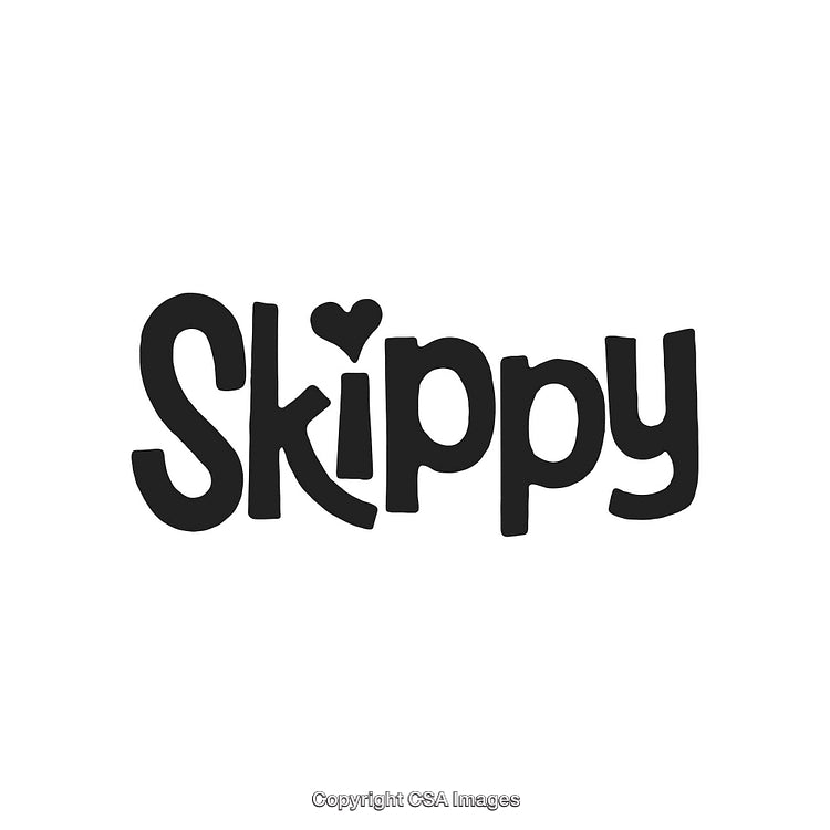 Creative Skippy Brand Logo with Playful Heart Shape Design