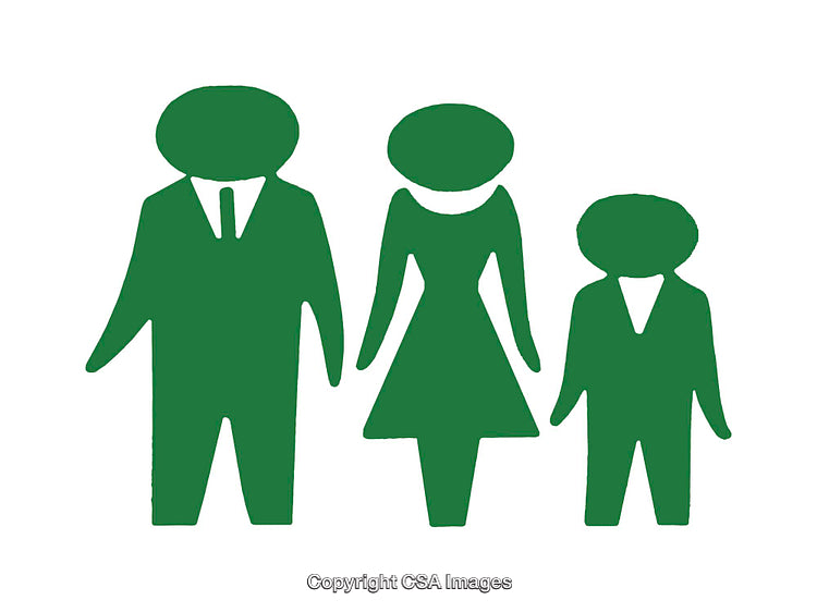 Green Icon of Stylized Family Members in Minimalist Design