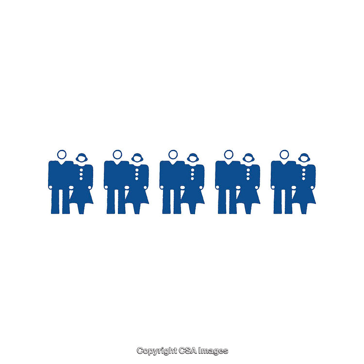 Blue Icon Graphic Depicting Couples in Simple Silhouette Style on White