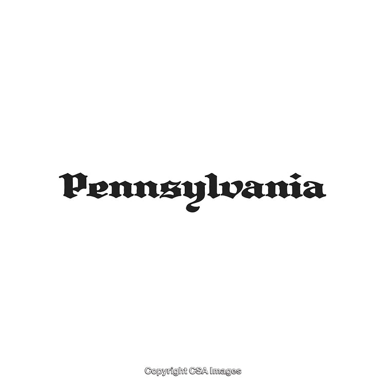 Stylized Pennsylvania Text in Traditional Vintage Blackletter Typeface