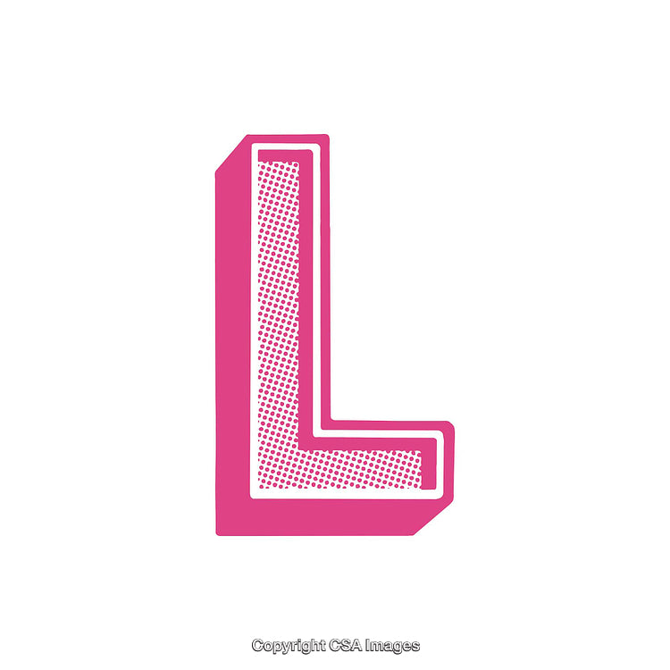 Pink Letter L in a Retro Graphic Design Style