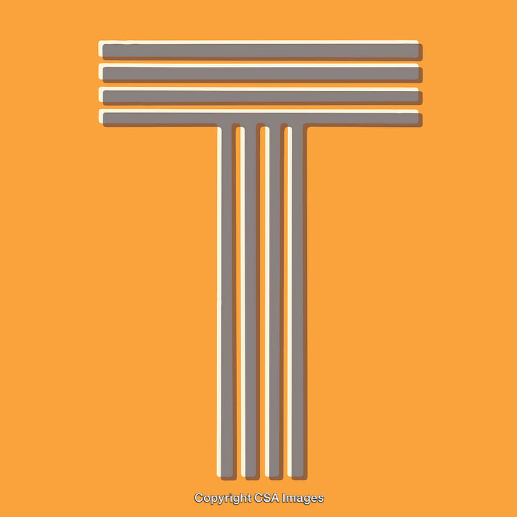 Bold Letter T Design with Minimalistic Style on Orange Background