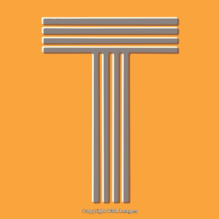 Bold Letter T Design with Minimalistic Style on Orange Background