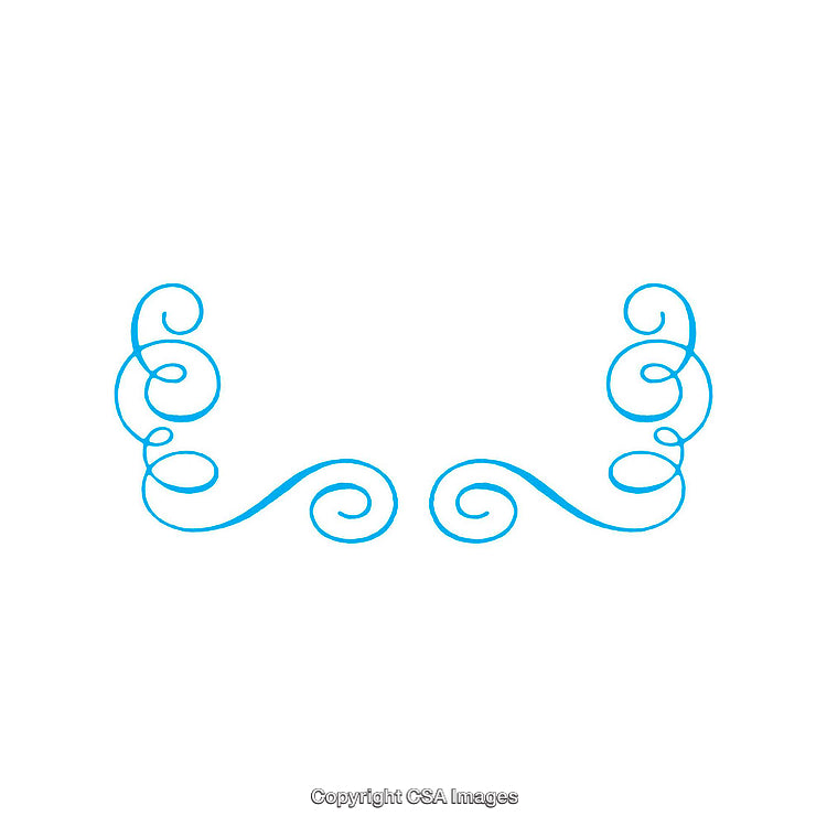Elegant Blue Swirl Design Element on a Clean White Background