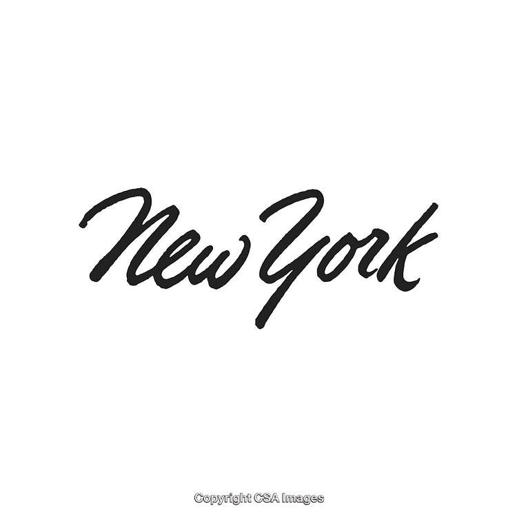 Elegant Handwritten Calligraphy of 'New York' on a White Background