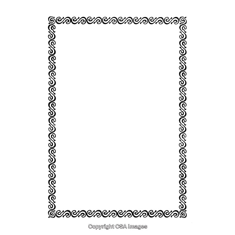 Elegant Black and White Decorative Border Design with Ornamental Patterns