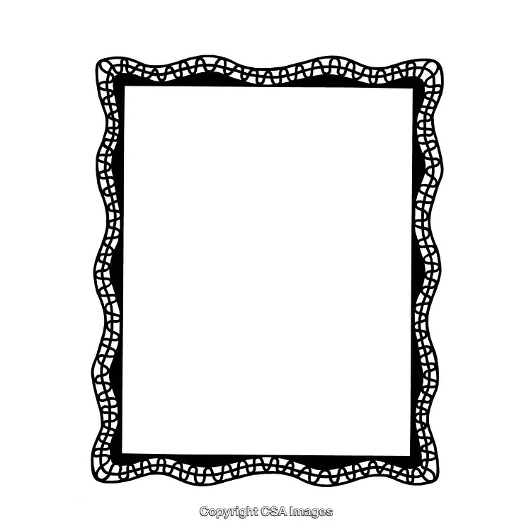 Decorative Black and White Border With Intricate Wavy Pattern