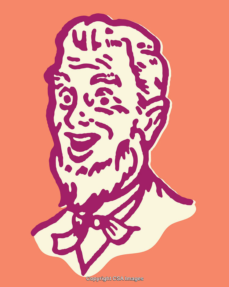 Vintage Style Portrait Illustration with a Retro Colorful Design Theme