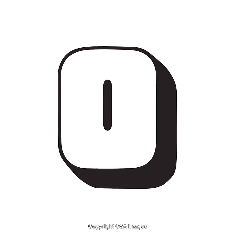 Graphic Depiction of the Letter O in Bold Black Style
