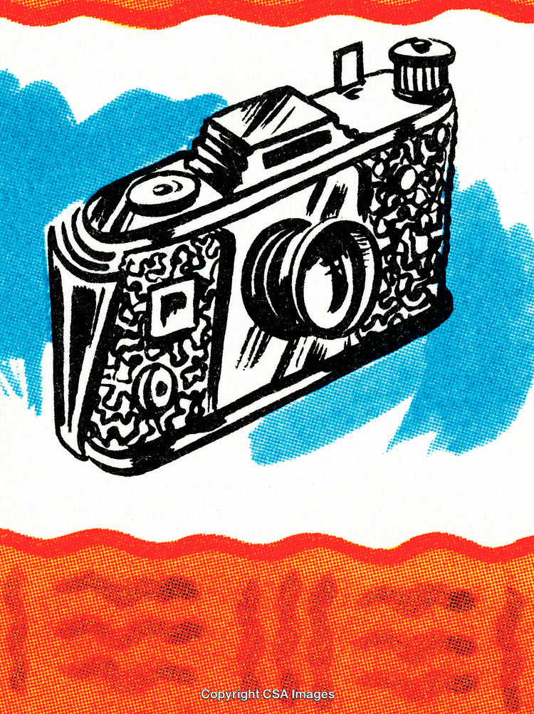 Vintage Style Illustration of a Film Camera With Retro Aesthetic
