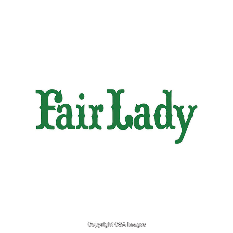 Classic Green Typography Depicting 'Fair Lady' on a Clean White Background