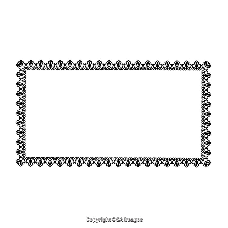 Intricate Rectangular Black and White Decorative Border Design