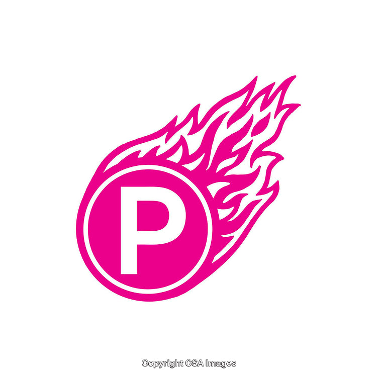 Flaming Letter Monogram Illustration in Bold Vibrant Pink Design