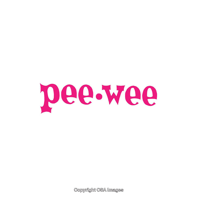 Pink Pee-Wee Text Logo on Clean White Background