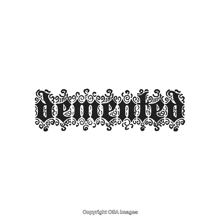 Decorative Gothic Styled Calligraphy Text with Ornate Borders
