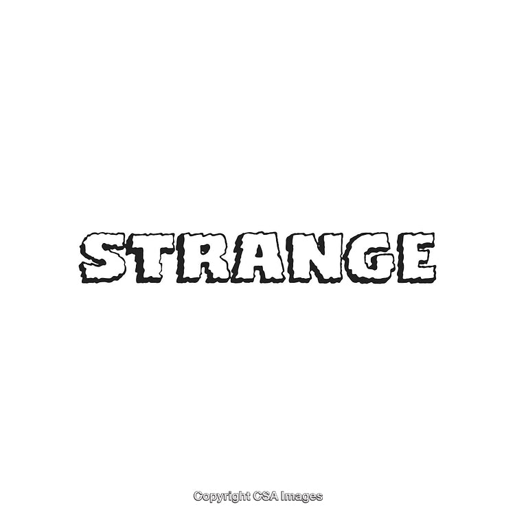 Bold Black Text Displaying the Word 'Strange' on White Background
