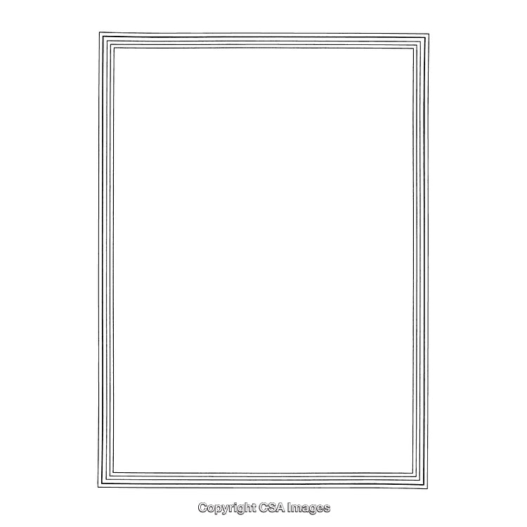 Minimalistic Black And White Border With Geometric Line Patterns