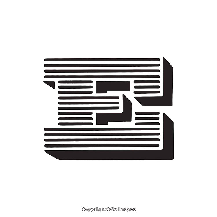 Creative Illustration of the Letter E in a Modern Black Design