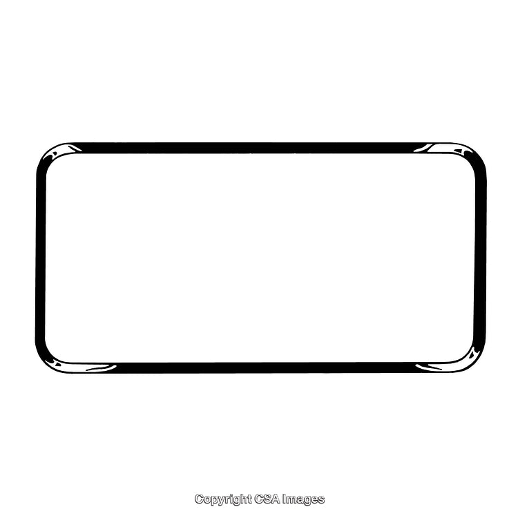 Black Outline Rectangular Decorative Border Design in High Contrast