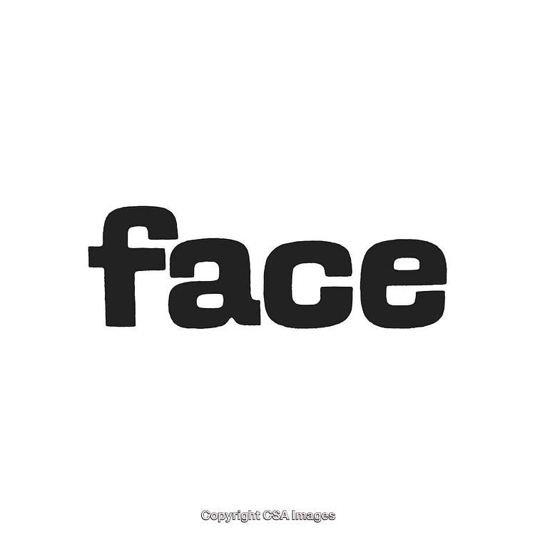Black Bold Text Spelling the Word Face on a White Background