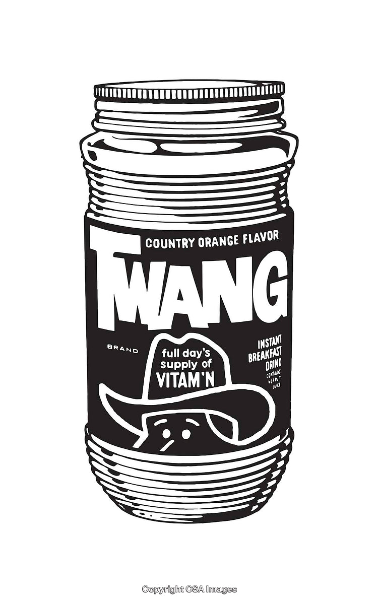 Black and White Line Art Illustration of a Retro Breakfast Drink Jar