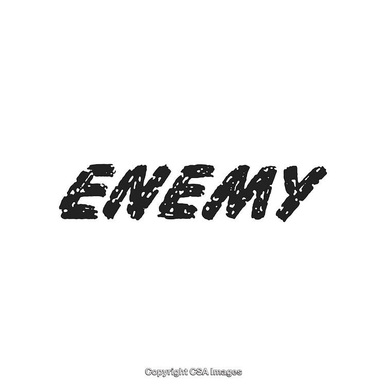 Grunge Text Style Depicting the Word 'Enemy' in Bold Design