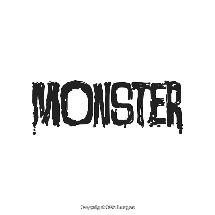 Grunge Style Text Typography Featuring the Word Monster in Unique Font