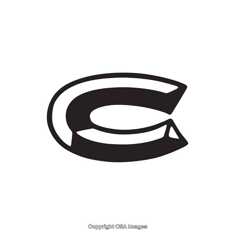 Bold Black Artistic Letter C Isolated on White Background