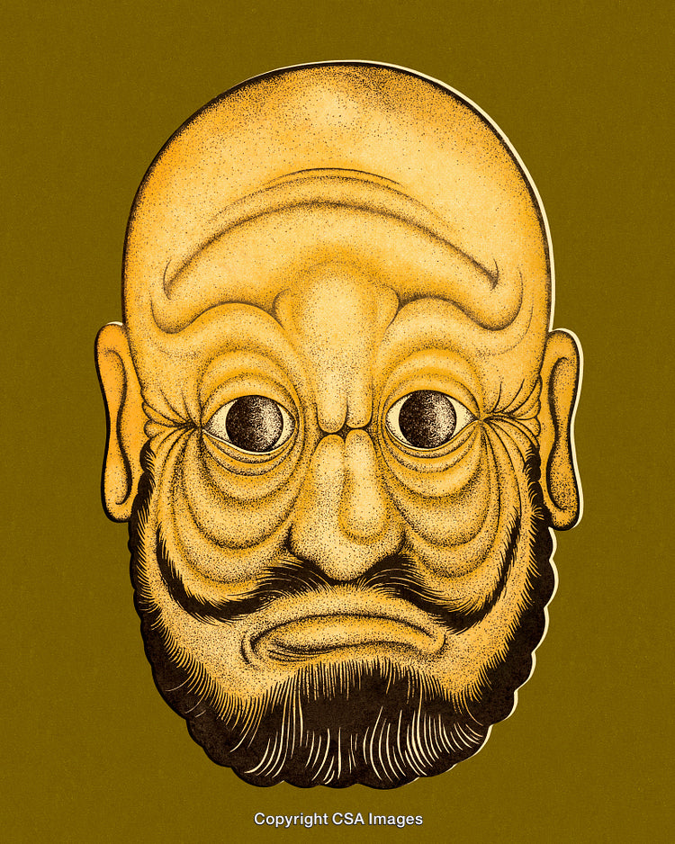 Abstract Illustration of a Surreal Character with Detailed Textured Features