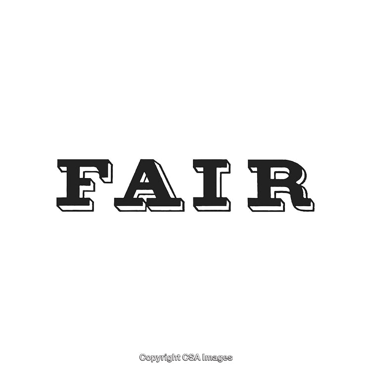Bold Lettering Word Art Design Featuring the Word Fair in Vintage Style