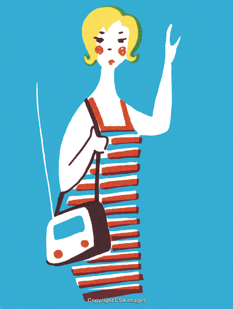 Woman with Radio Handbag