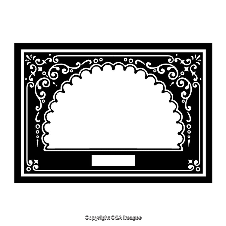 Black and White Illustrated Frame with Ornamental Border Design