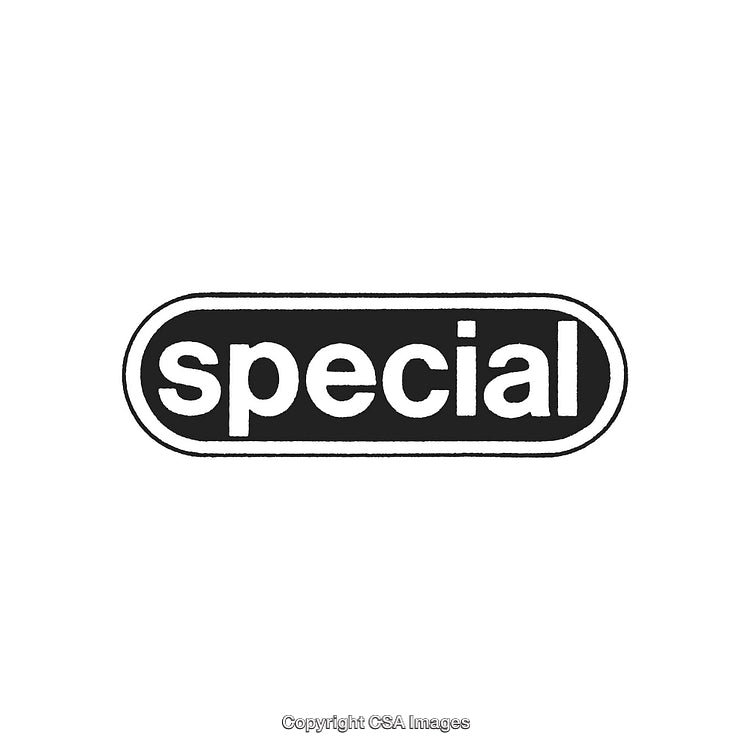Minimalist Black and White Design Featuring the Word 'Special' in Bold Letters