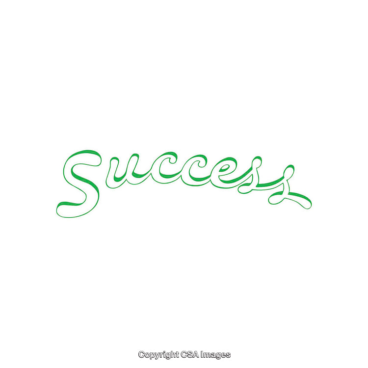 Green Handwritten Success Typography on a Minimalistic White Background