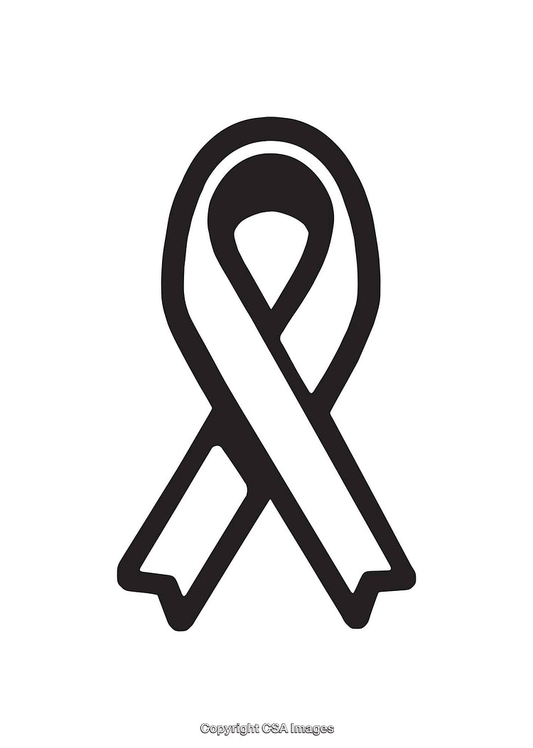 Black And White Awareness Ribbon Symbol Line Art Illustration