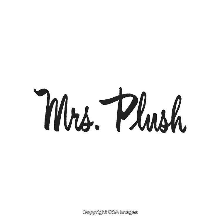 Elegant Handwritten Calligraphy Logo Featuring Mrs. Plush Name Design